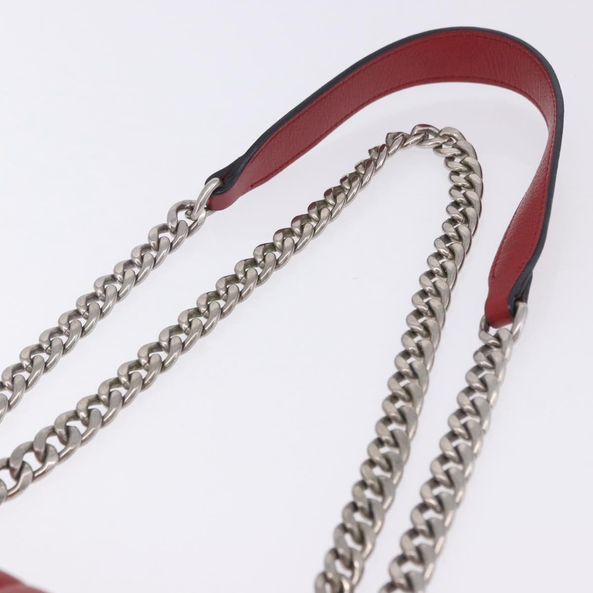 Prada Sound Studded Quilted Leather, Red, Leather, Handbag