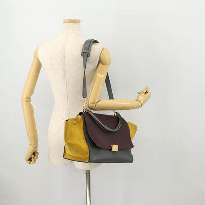 Celine Tricolor Trapeze Leather, Multicolour, Leather, Handbag