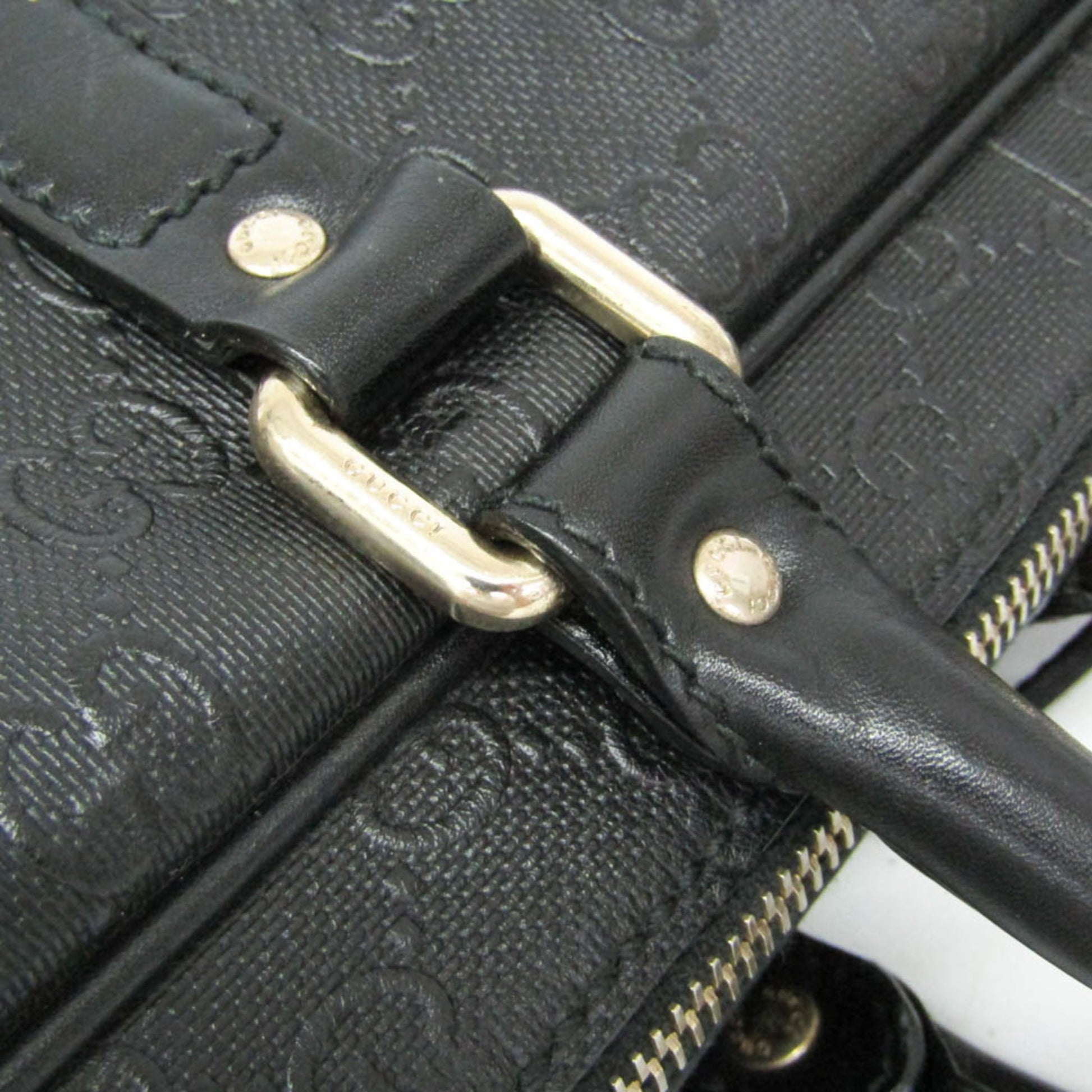 Gucci Convertible Briefcase Guccissima Leather, Black, Leather, Briefcase