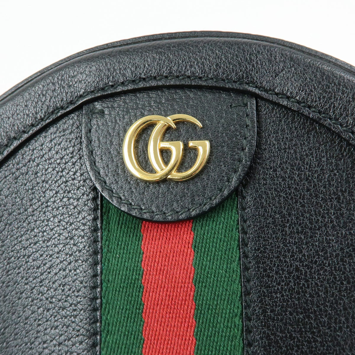 Gucci Ophidia Round Leather, Black, Leather, Shoulder Bag