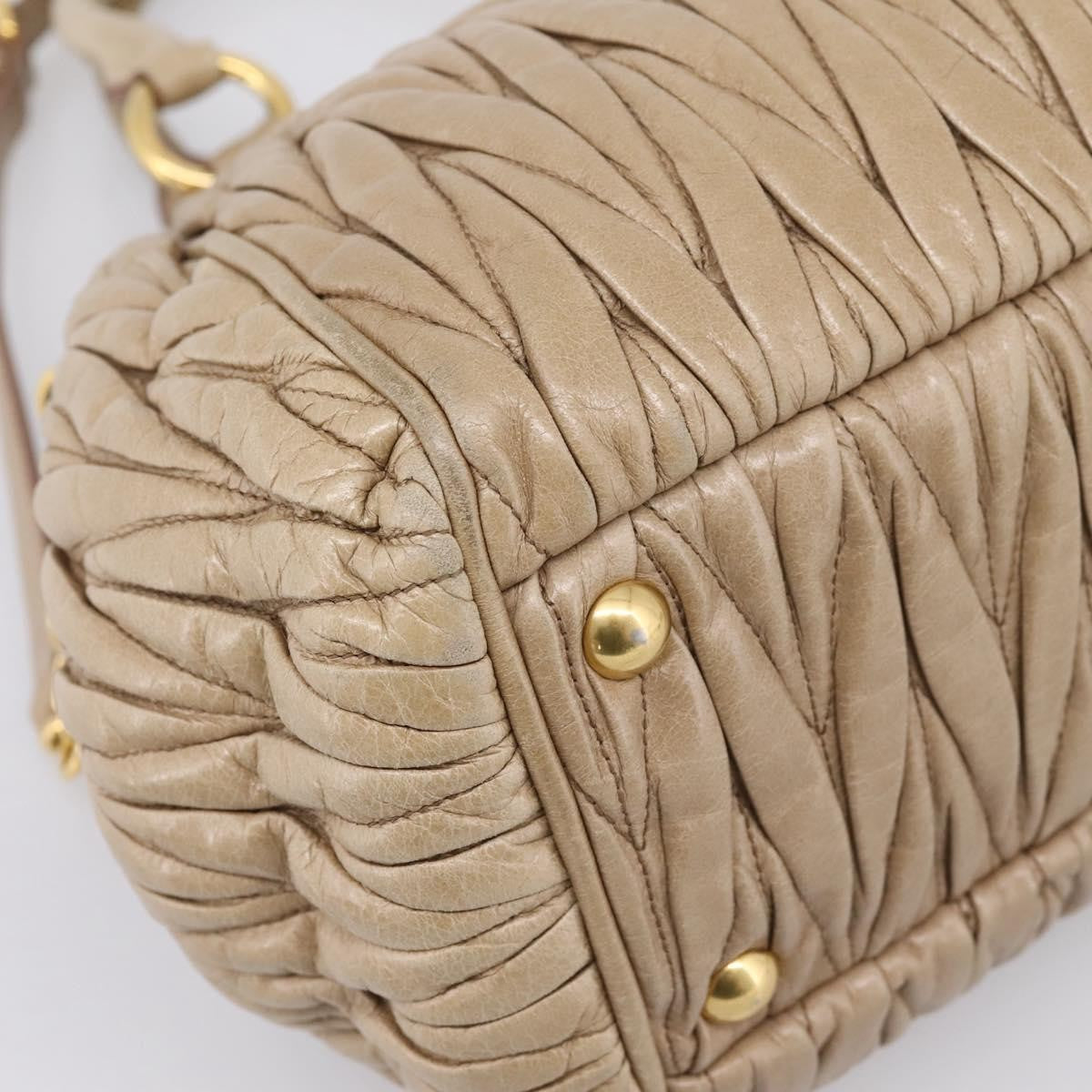 Miu Miu Convertible Dome Satchel Matelasse Leather, Beige, Leather, Handbag