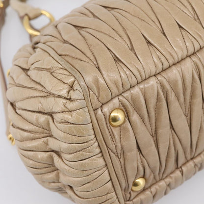 Miu Miu Convertible Dome Satchel Matelasse Leather, Beige, Leather, Handbag