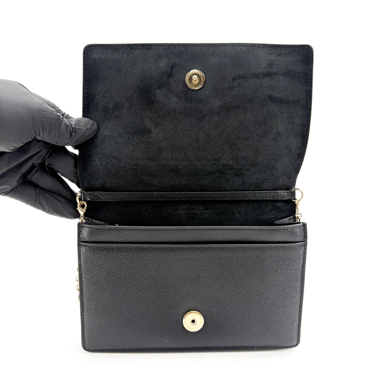 Christian Dior 30 Montaigne 2-in-1 Leather, Black, Calfskin, Clutch