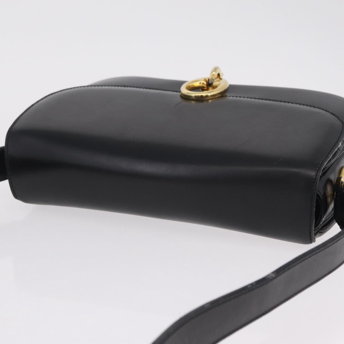 Celine Flap Shoulder Leather, Black, Leather, Shoulder Bag