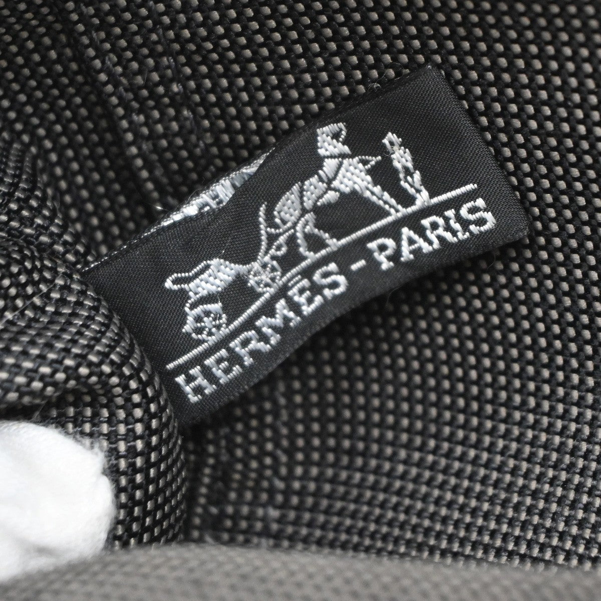 Hermes Fourre-tout Herline Canvas, Gray, Canvas, Tote Bag