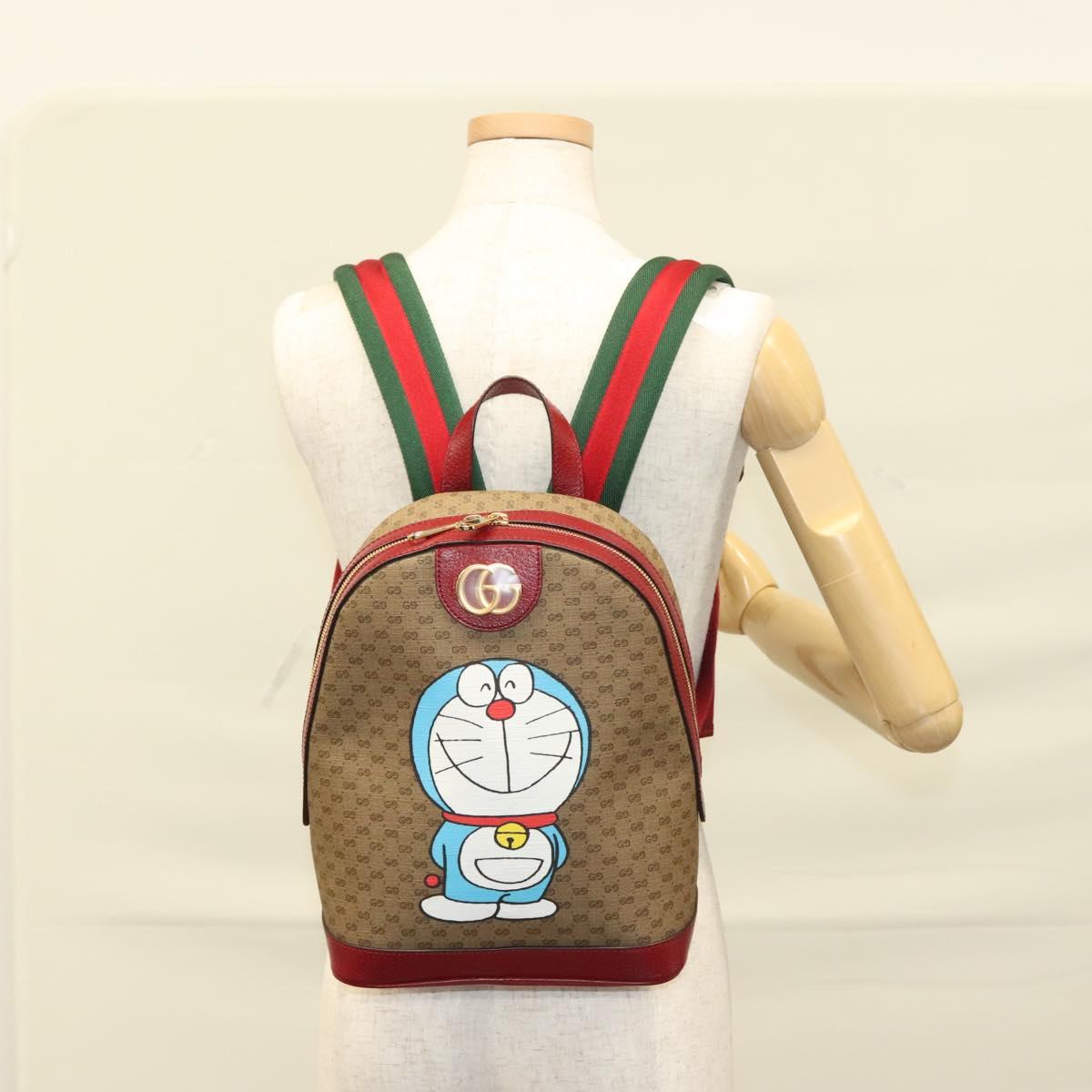Gucci Doraemon, Beige, Canvas, backpack