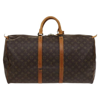 Louis Vuitton Keepall 55, Brown, Canvas, travel