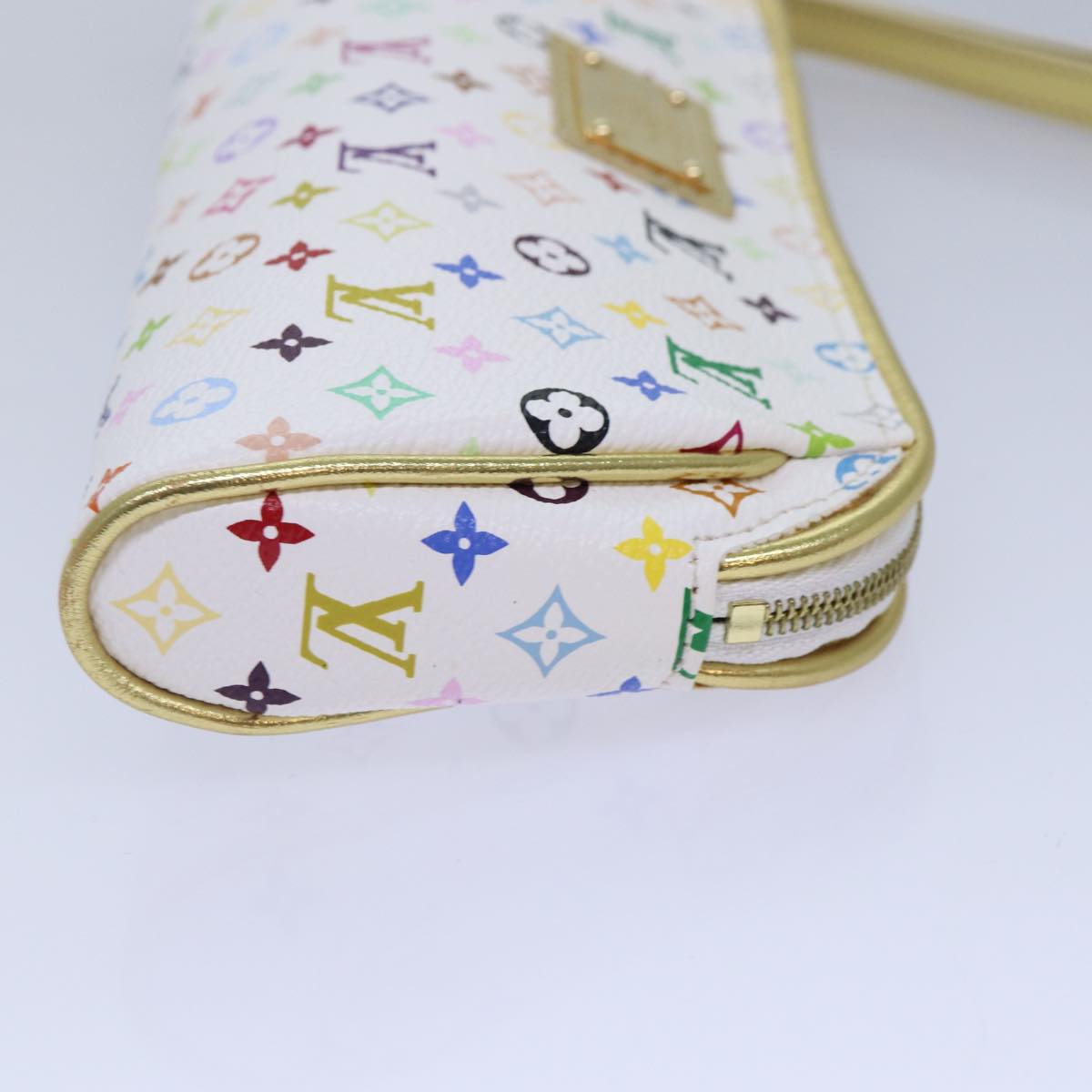 Louis Vuitton Kate Clutch, White, Canvas, clutch