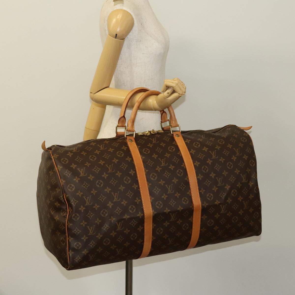 Louis Vuitton Keepall 60, Black, Canvas, travel