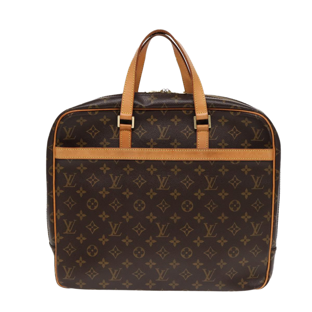 Louis Vuitton Porte Documents, Brown, Canvas, briefcase