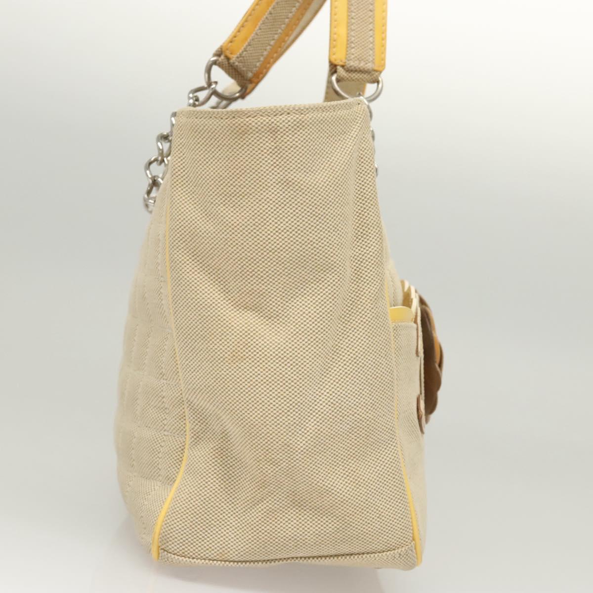 Chanel Camellia, Beige, Canvas, handbag