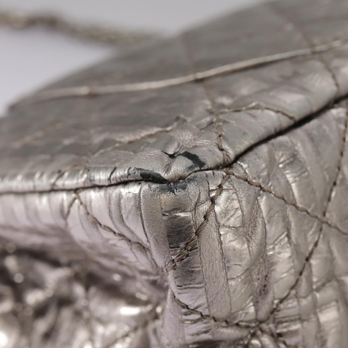 "Chanel 2,55", Silver, Leather, shoulder