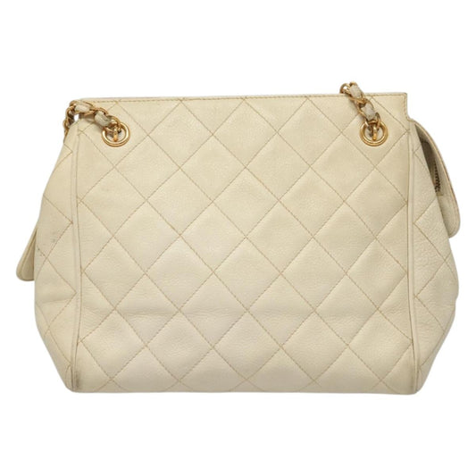 Chanel, White, Leather, shoulder