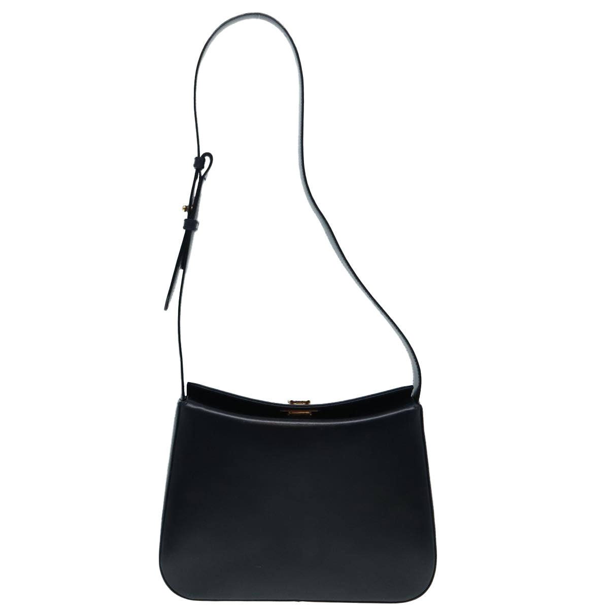 Salvatore Ferragamo Gancini, Black, Leather, shoulder