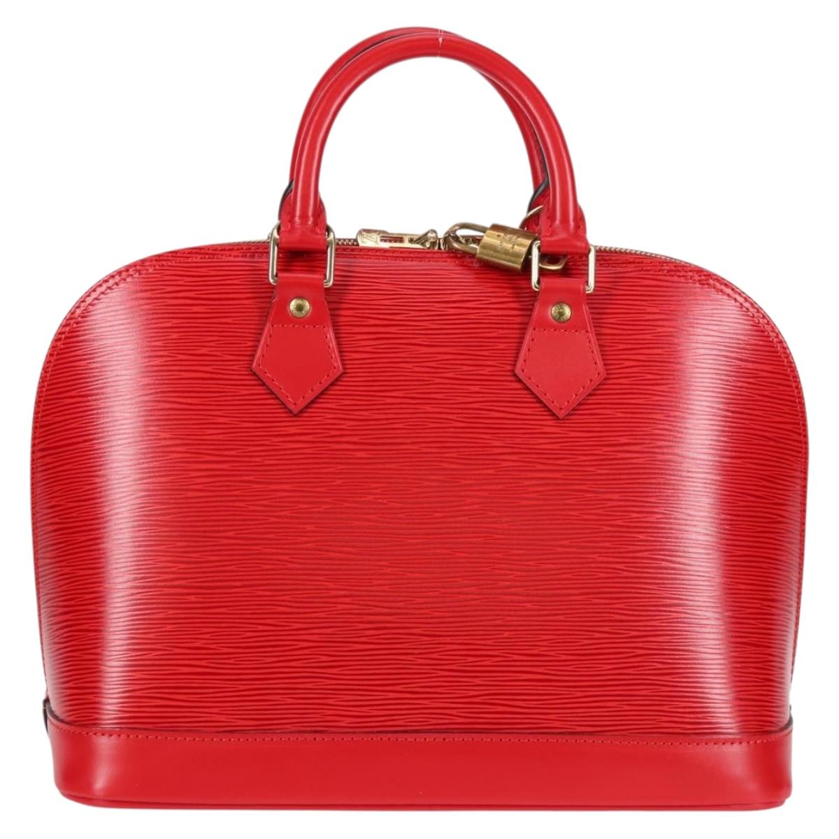 Louis Vuitton Alma, Red, Leather, handbag