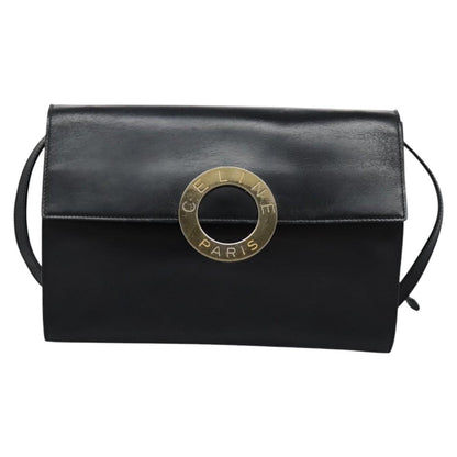 Céline Logo du cercle, Black, Leather, shoulder