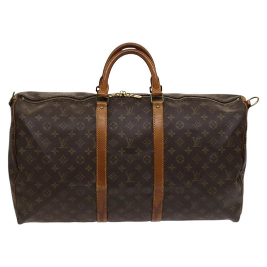 Louis Vuitton Keepall Bandoulière 55, Brown, Canvas, travel