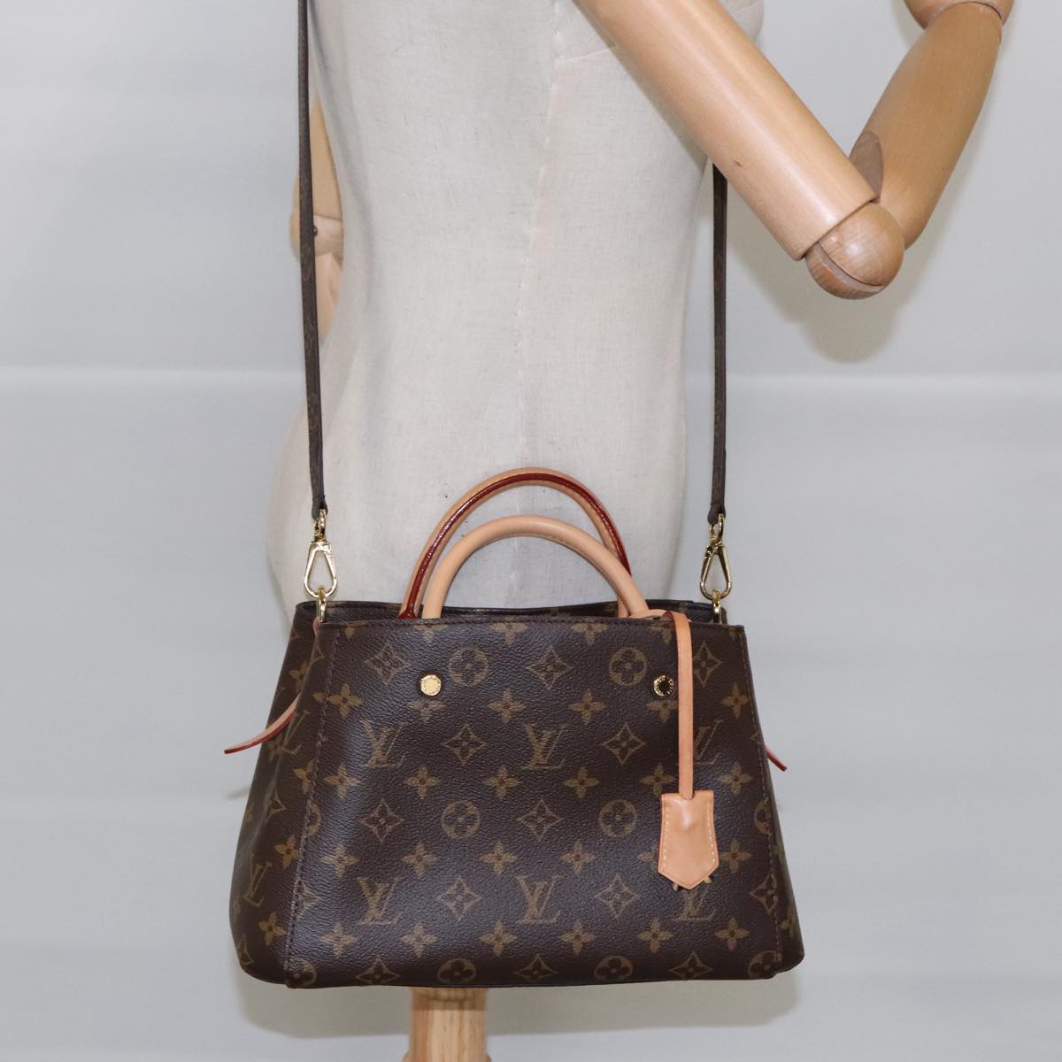 Louis Vuitton Montaigne, Brown, Canvas, handbag