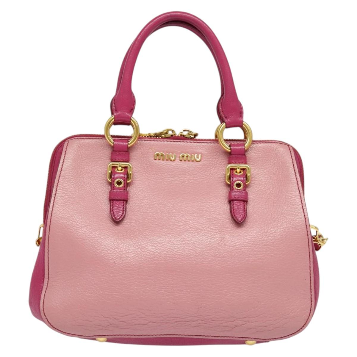 Miu Miu Madras, Pink, Leather, handbag