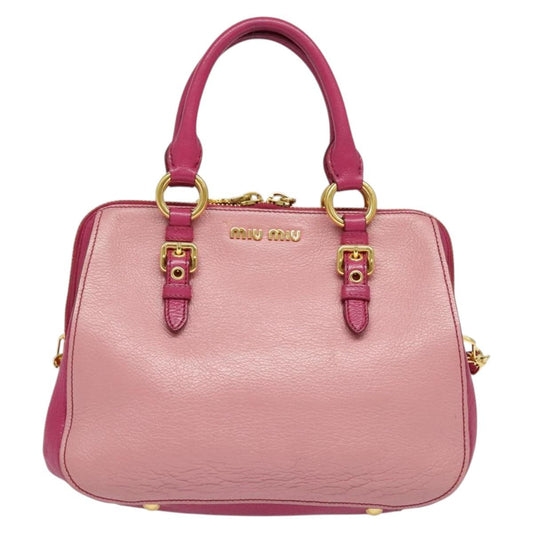Miu Miu Madras, Pink, Leather, handbag