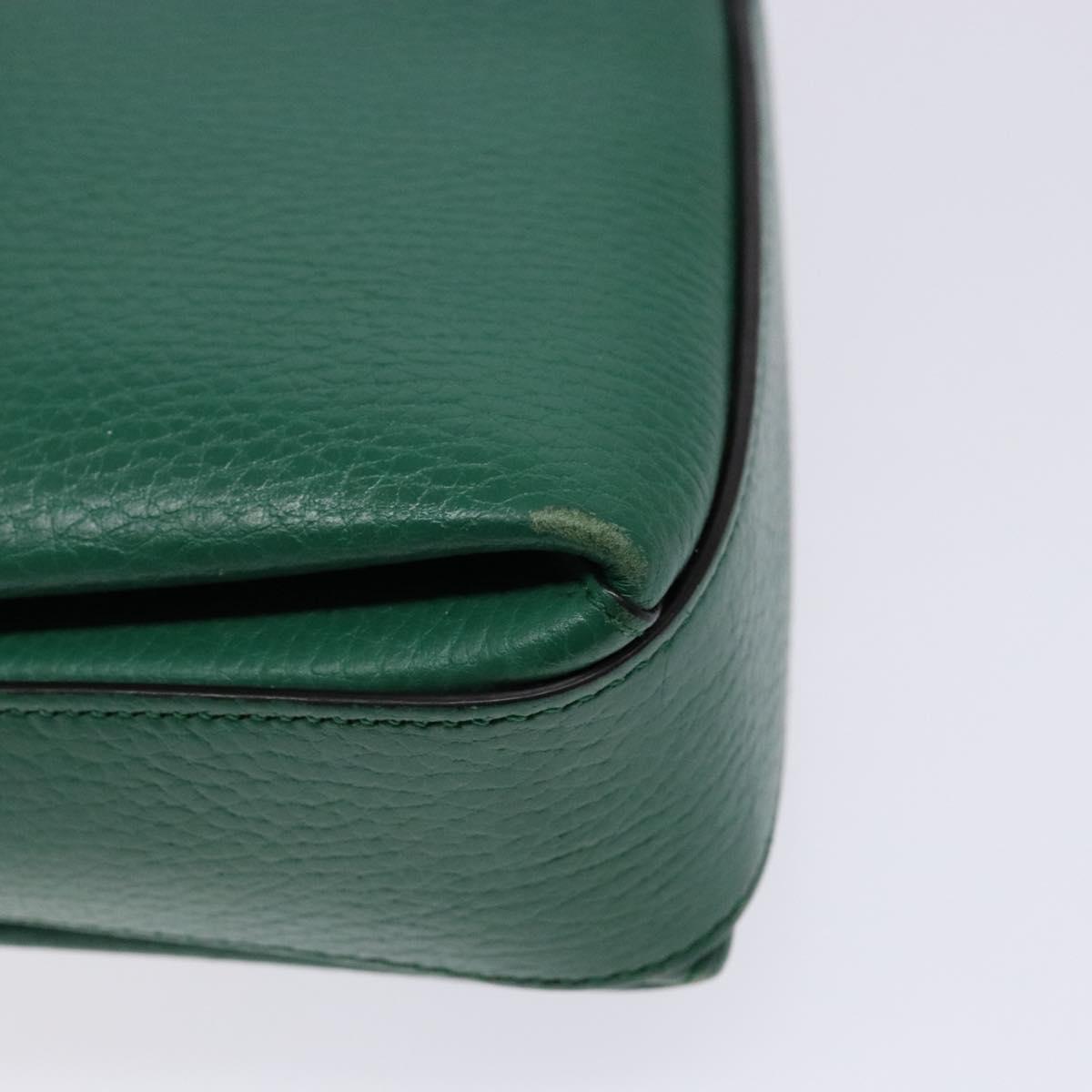 Gucci Interlocking G, Green, Leather, shoulder