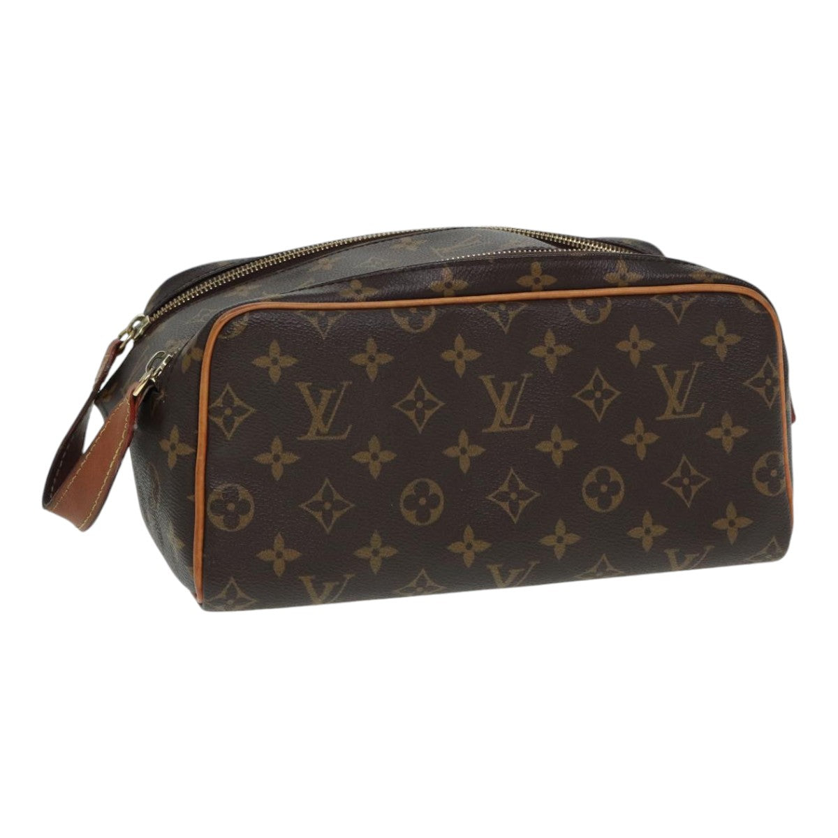 Louis Vuitton Dopp Kit, Brown, Canvas, clutch