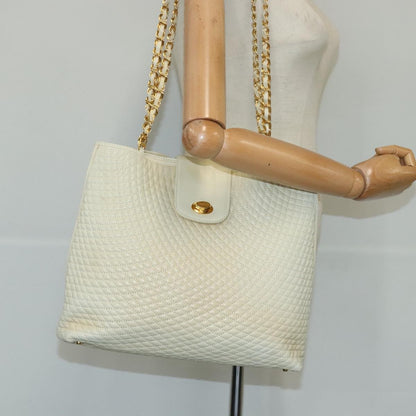 Bally Vintage Quilted Leather, Beige, Leather, Shoulder Bag