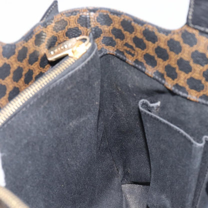 Celine Vintage Macadam Canvas and Leather, Black, Canvas, Handbag