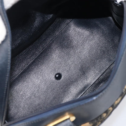 Christian Dior Detective Handle Leather, Navy, Canvas, Handbag