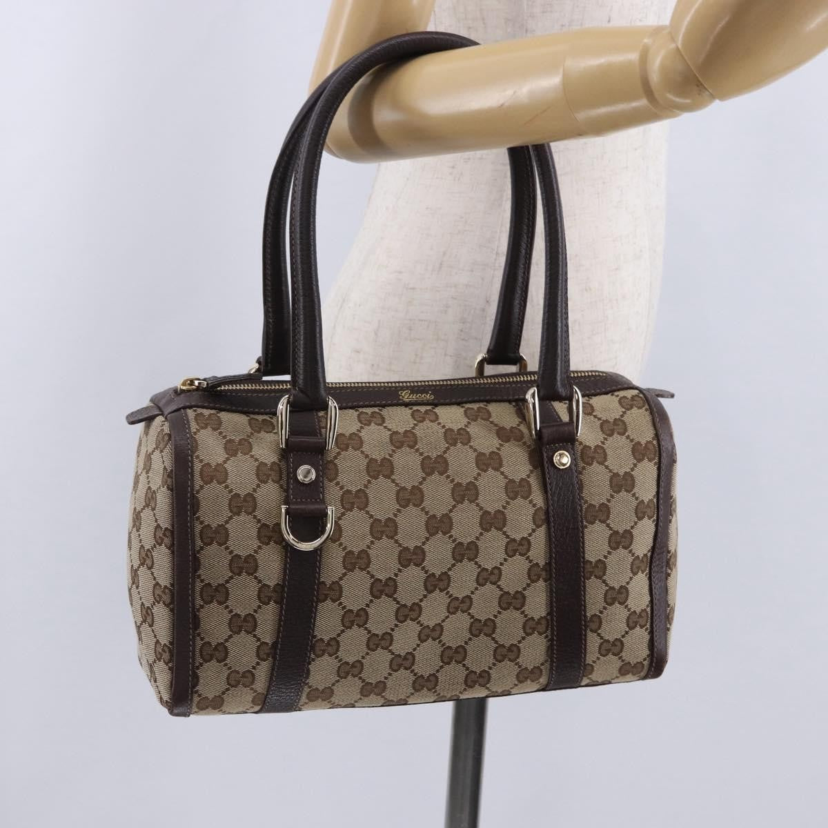 Gucci Abbey Boston Canvas, Beige, Canvas, Shoulder Bag