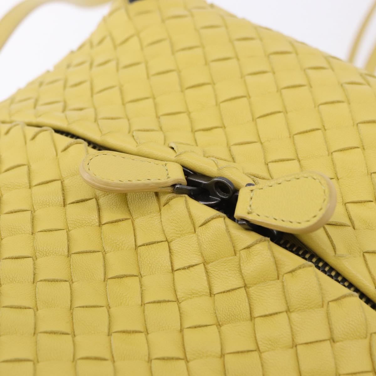 Bottega Veneta Zip Cube Messenger Intrecciato Nappa, Yellow, Leather, Shoulder Bag