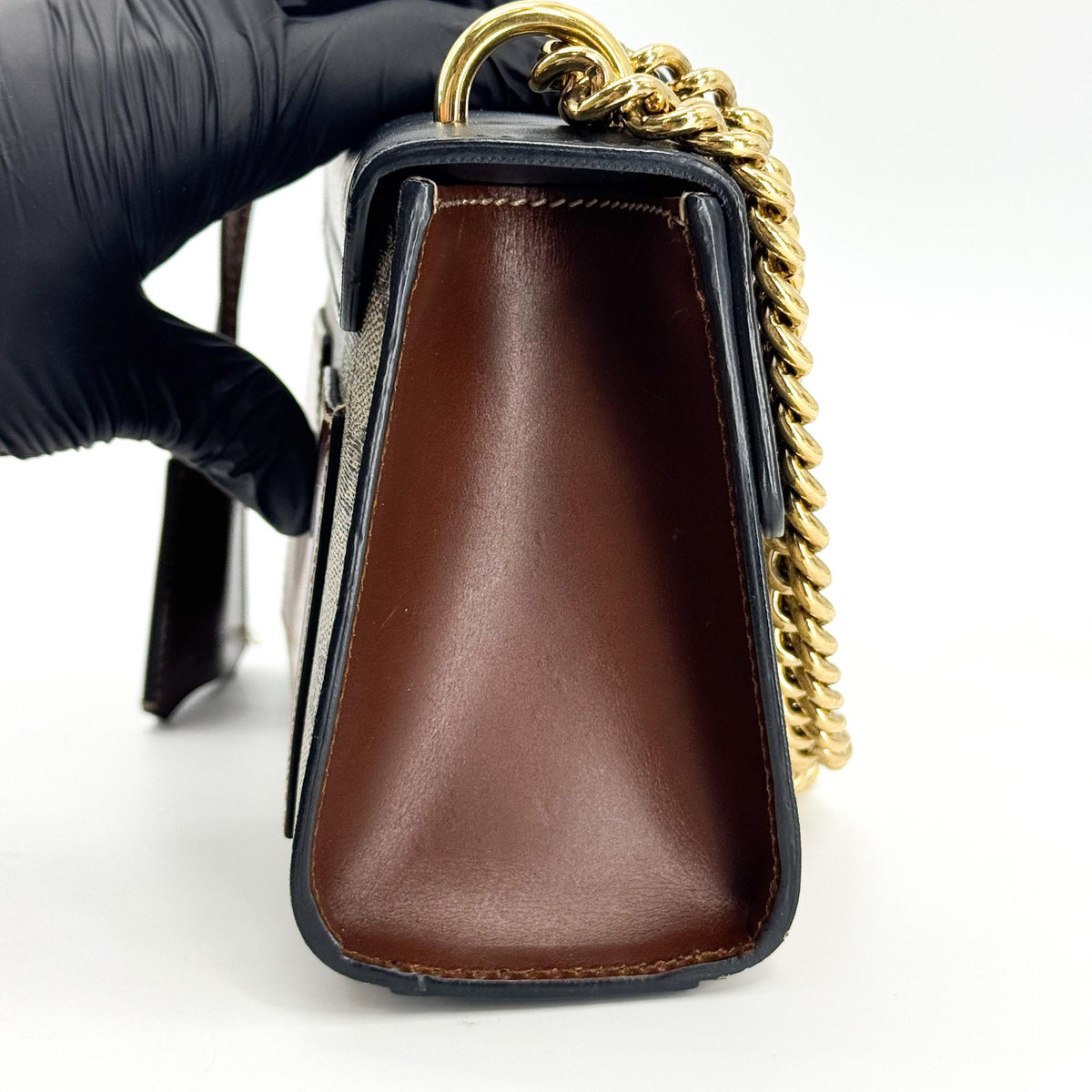 Gucci Padlock Top Handle GG Coated Canvas and Leather, Black, Canvas, Handbag