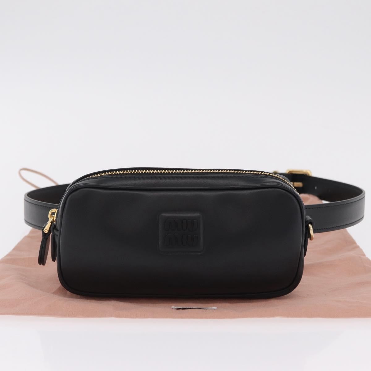 Miu Miu Arcadie Camera Leather, Black, Leather, Handbag