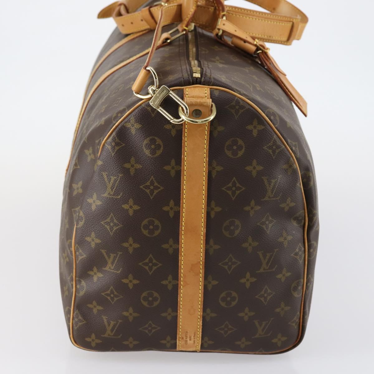 Louis Vuitton Keepall Bandouliere Bag Monogram Canvas, BROWN, CANVAS, Travel bag