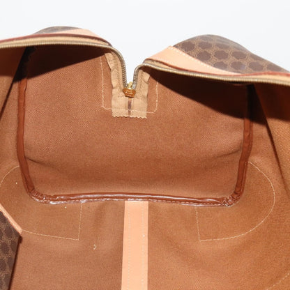 Celine Vintage Duffle Canvas and Leather, Brown, Canvas, Travel Bag