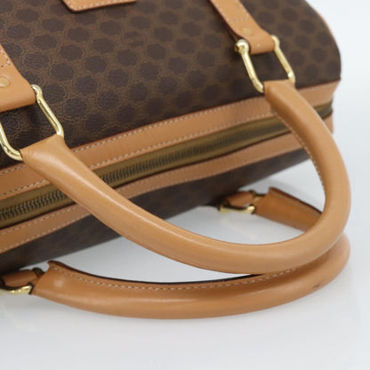 Celine Vintage Boston Macadam Coated Canvas, Brown, PVC, Handbag