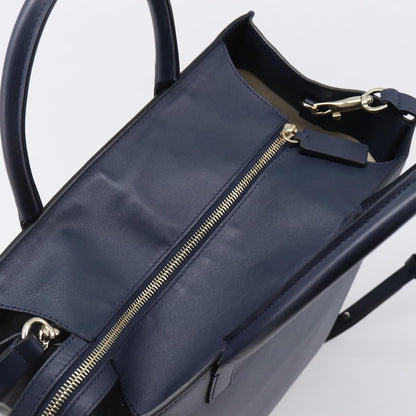 Valentino Garavani VLogo Convertible Shopper Leather, Navy, Leather, Tote Bag