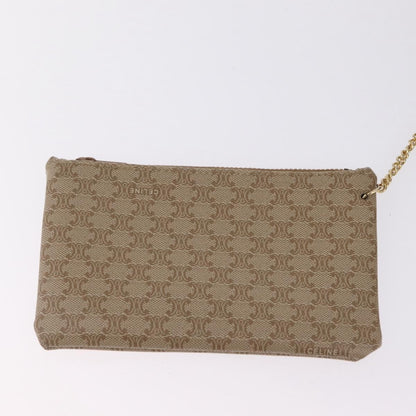 Celine Macadam Shoulder Canvas, Beige, Canvas, Crossbody Bag