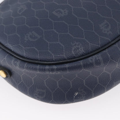 Christian Dior Vintage Honeycomb Canvas, Navy, Canvas, Shoulder Bag