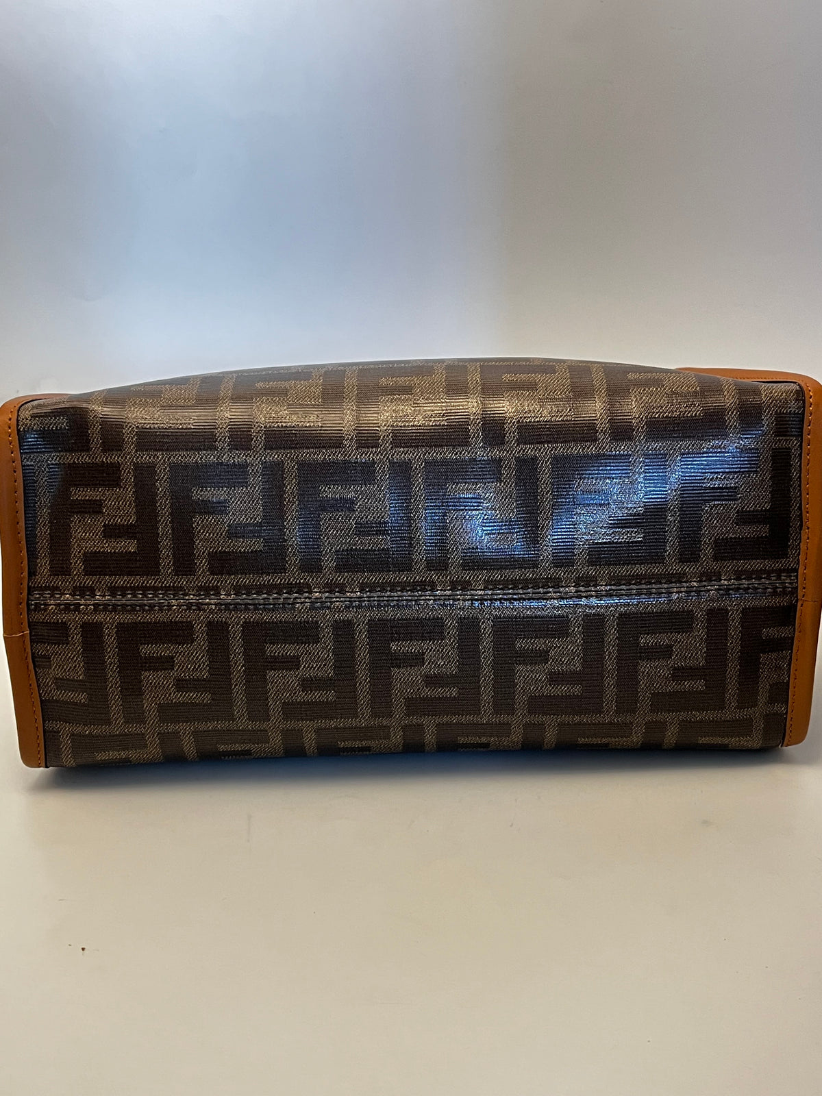 Fendi Peekaboo Defender Zucca Coated Canvas, Brown, Canvas, Handbag