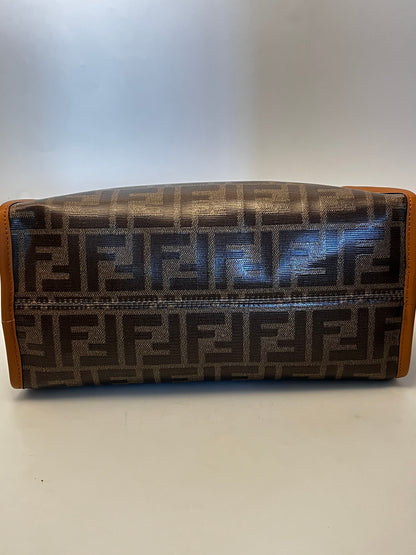 Fendi Peekaboo Defender Zucca Coated Canvas, Brown, Canvas, Handbag