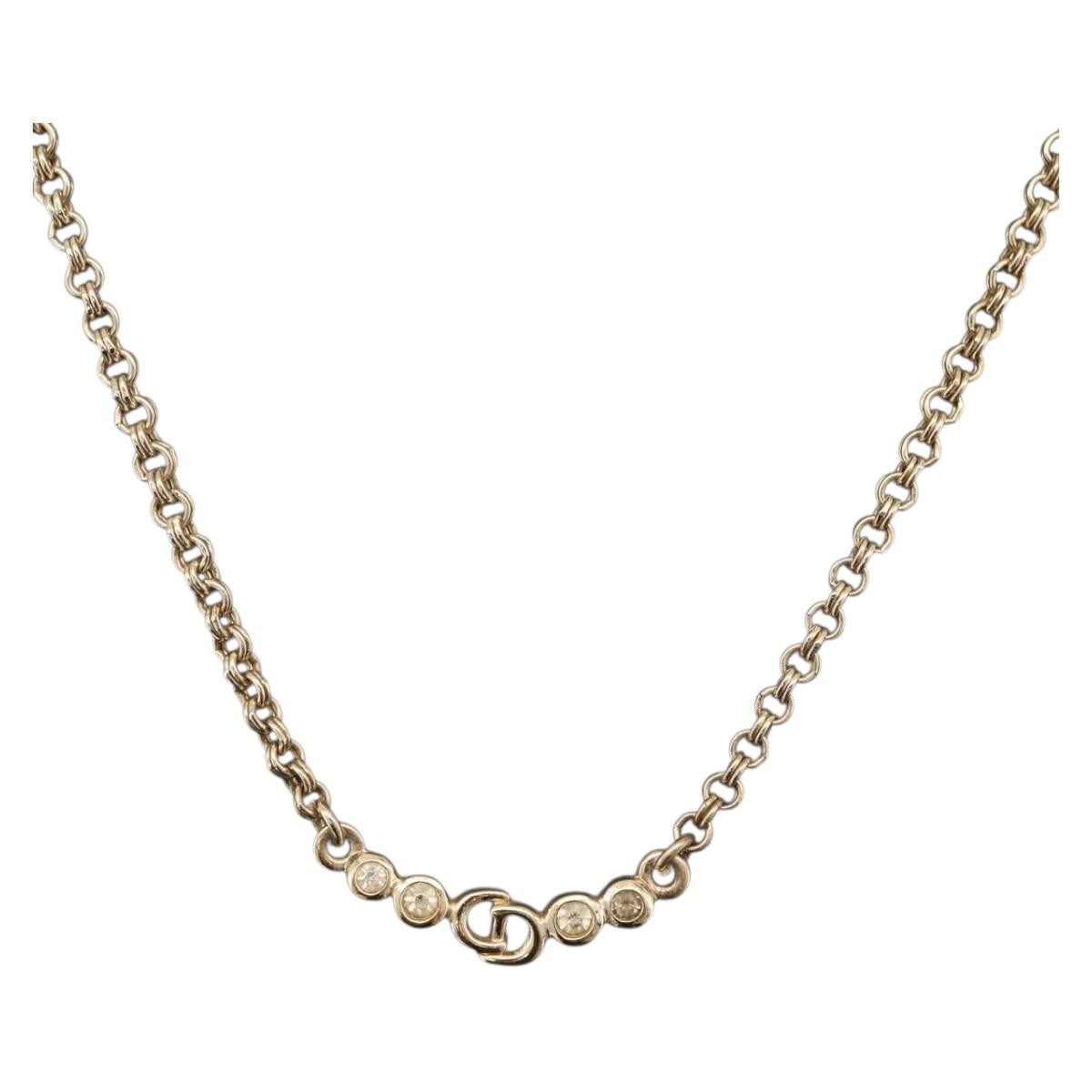 Christian Dior CD Pendant Metal, Gold, Metal, Necklace