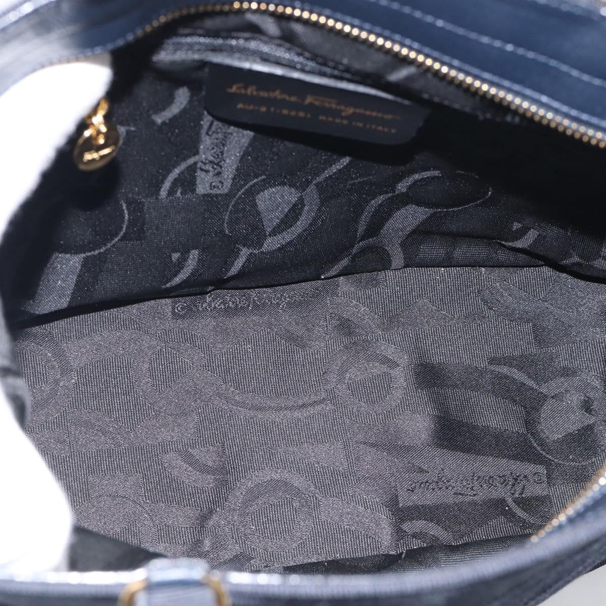 Salvatore Ferragamo Vala Canvas, Navy, Canvas, Shoulder Bag