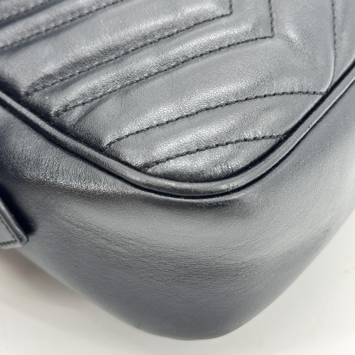 Gucci GG Marmont Matelasse Leather, Black, Leather, Shoulder Bag