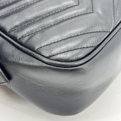 Gucci GG Marmont Matelasse Leather, Black, Leather, Shoulder Bag