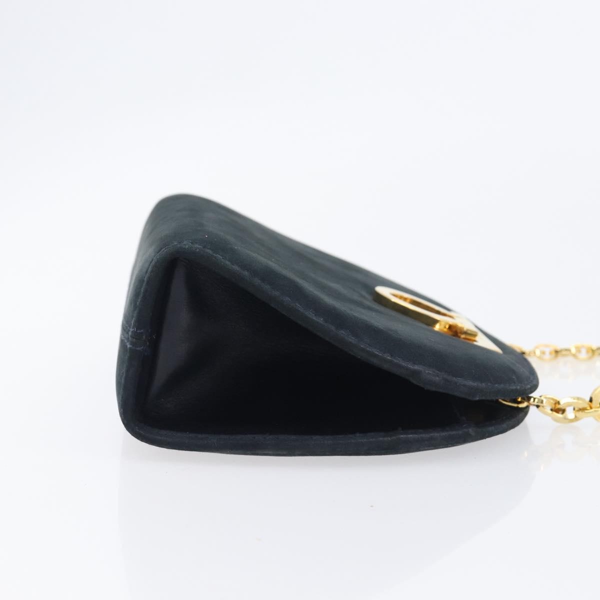 Salvatore Ferragamo Vintage Gancini Chain Suede, Black, Suede, Shoulder Bag