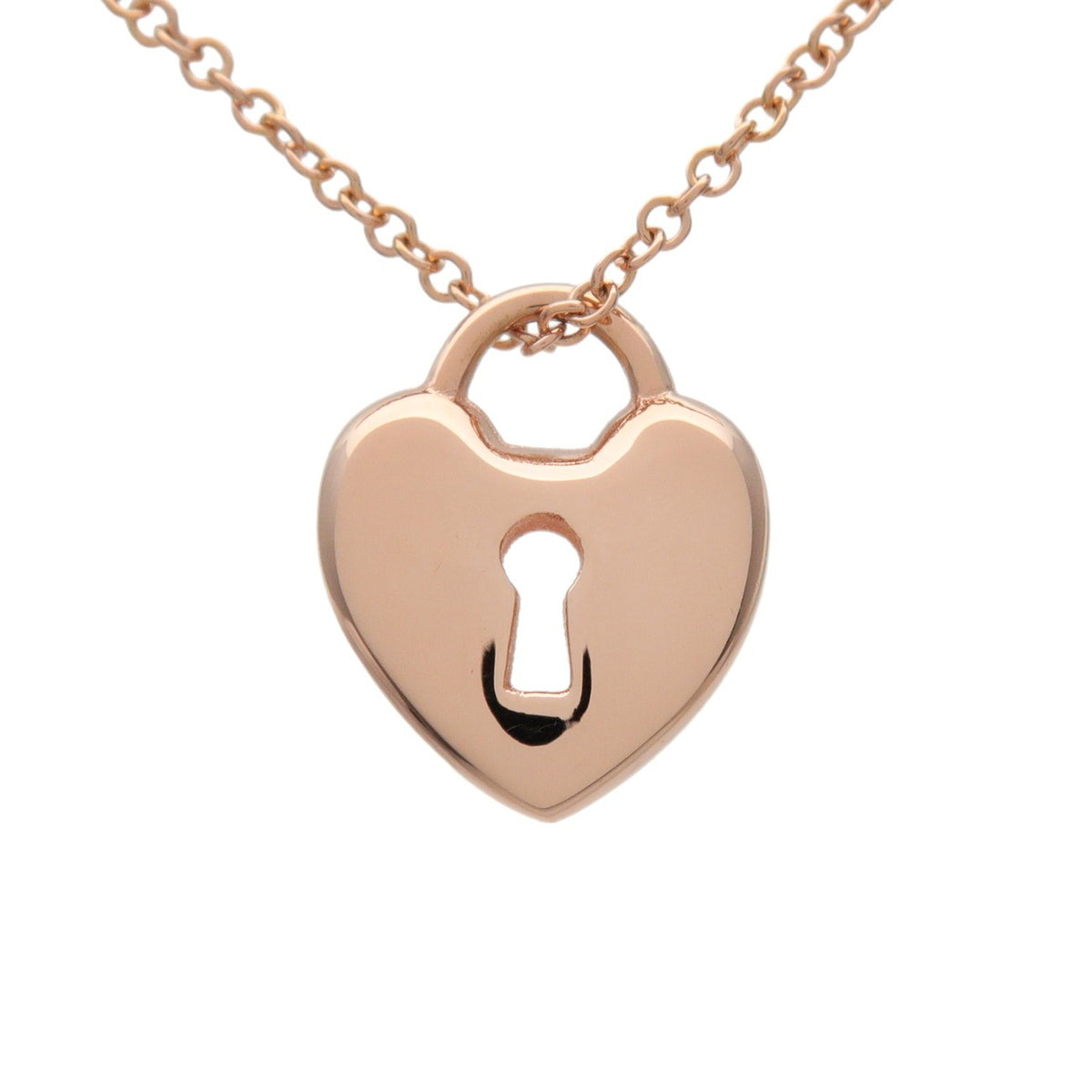 Tiffany & Co. Heart Lock Pendant 18K Rose Gold, Gold, Rose Gold, Necklace