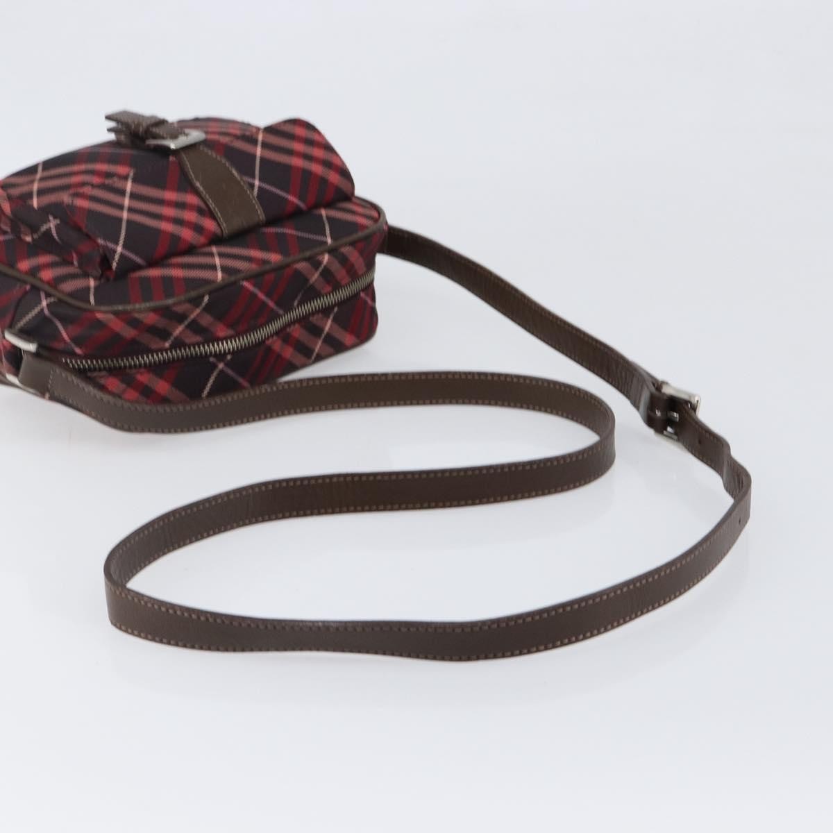 Burberry Nova Check Blue Label Nylon, Burgundy, Nylon, Shoulder Bag