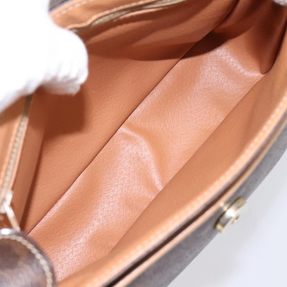 Celine Macadam Leather, Brown, Canvas, Shoulder Bag