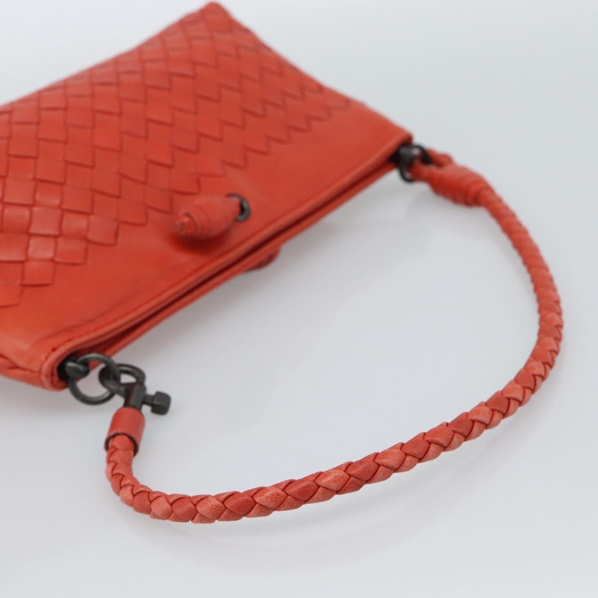 Bottega Veneta Zip Clutch Leather with Intrecciato Snakeskin Detail, Red, Leather, Clutch
